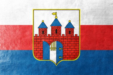 Deri dokusu üzerinde Bydgoszcz, Polonya bayrağı boyalı