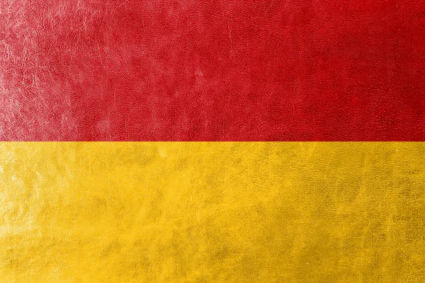 Flag of Cuenca, Ecuador, painted on leather texture — Stock Photo, Image