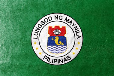 Manila, Filipinler, bayrağı deri dokusu üzerinde boyalı