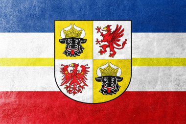 Flag of Mecklenburg-Western Pomerania with Coat of Arms, Germany clipart