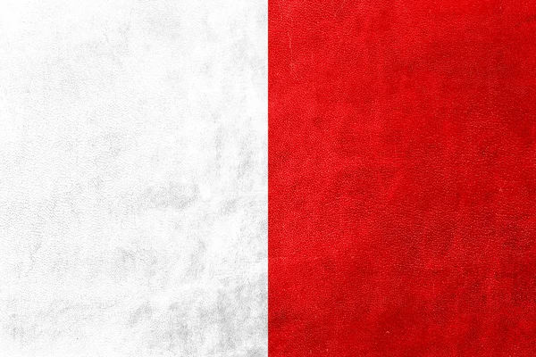 Флаг Мдины, Мальты, раскрашенный на кожаной текстуре — стоковое фото