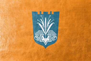 Deri dokusu üzerinde bayrak Netanya, İsrail, boyalı