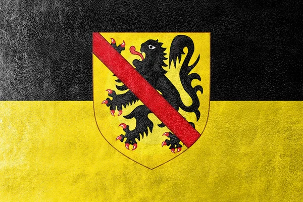Namenfahne mit Wappen, Wallonien, Belgien — Stockfoto
