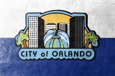 Orlando, Florida, ABD, bayrağı deri dokusu üzerinde boyalı