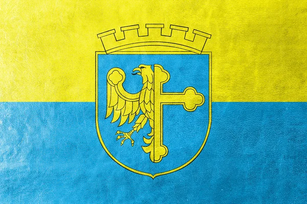 Flag of Opole with Coat of Arms, Poland — Stock Photo, Image