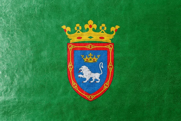 Bandera de Pamplona, España, pintada sobre piel — Foto de Stock