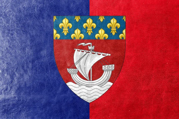 Drapeau de Paris avec armoiries (Escutcheon seulement), France — Photo