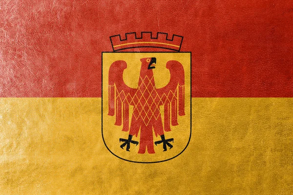Bandeira de Potsdam, Alemanha, pintada sobre textura de couro — Fotografia de Stock