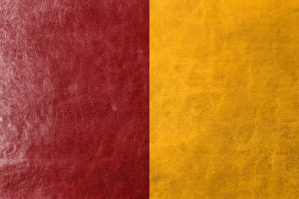 Drapeau de Rome, Italie, peint sur la texture du cuir — Photo