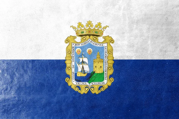 Bandera de Santander, España, pintada sobre piel —  Fotos de Stock