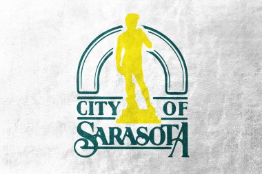 Sarasota, Florida, ABD, bayrağı deri dokusu üzerinde boyalı