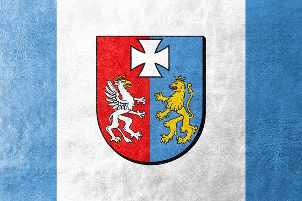 Flagga subcarpathian vojvodskap, Polen — Stockfoto