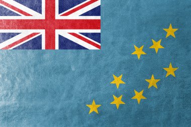 Deri dokusu üzerinde boyalı Tuvalu bayrağı