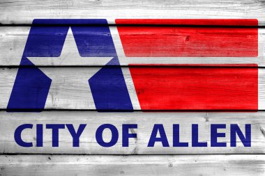 Allen, Texas, ABD, bayrağı eski ahşap tahta zemin üzerine boyalı