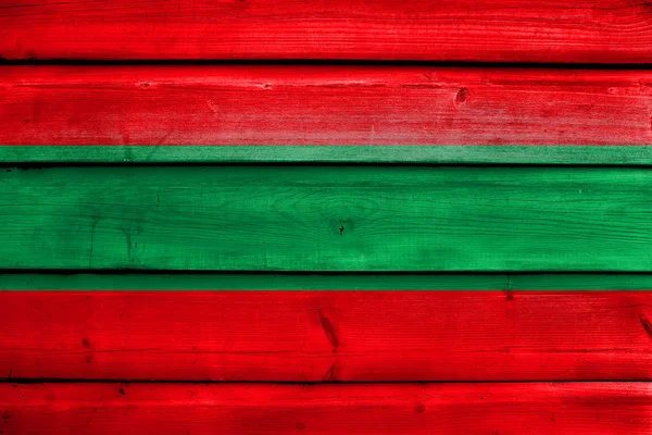 Flag of Ambato, Ecuador, painted on old wood plank background — Stock Photo, Image