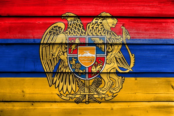 Arménská vlajka s erbem — Stock fotografie