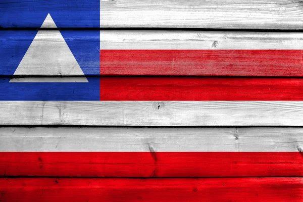 Bandera del Estado de Bahía, Brasil, pintada sobre fondo de madera vieja —  Fotos de Stock