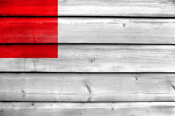 Flagge von Bilbao, Spanien, bemalt auf altem Holzplankenhintergrund — Stockfoto