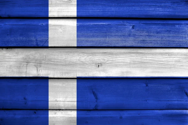 Flag of Calais, France, painted on old wood plank background — Stock Photo, Image