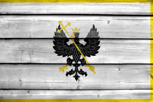 Bandera de Chernihiv, Ucrania, pintada sobre fondo de madera vieja — Foto de Stock
