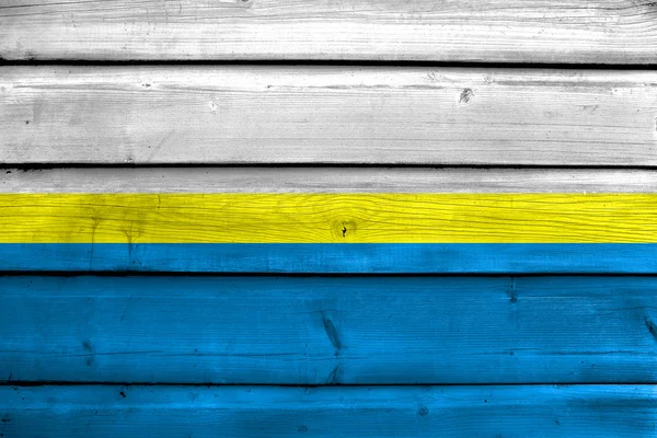 Bandera de Czestochowa, Polonia, pintada sobre fondo de madera vieja — Foto de Stock