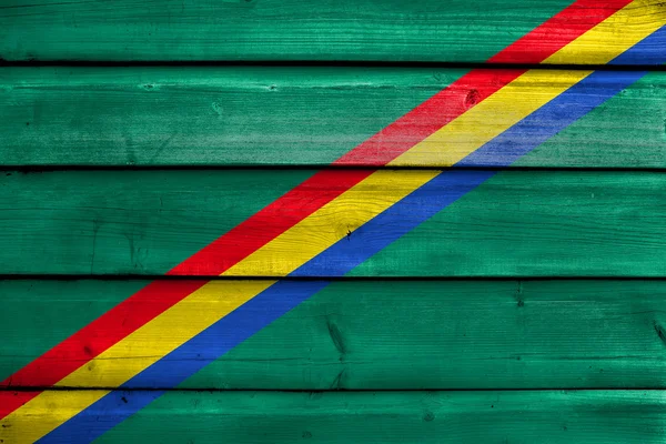 Флаг Дрокии, Молдова, окрашенный на старом деревянном фоне — стоковое фото