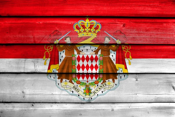 Monacká vlajka s erbem — Stock fotografie