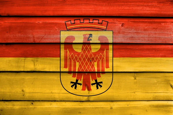 Bandera de Potsdam, Alemania, pintada sobre fondo de madera vieja — Foto de Stock