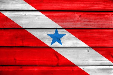 Para durumu, Brezilya, bayrağı eski ahşap tahta zemin üzerine boyalı