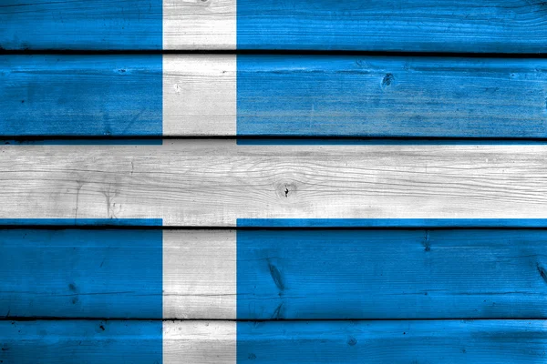 Bandiera di Parnu, Estonia, dipinta su sfondo vecchio tavolato di legno — Foto Stock