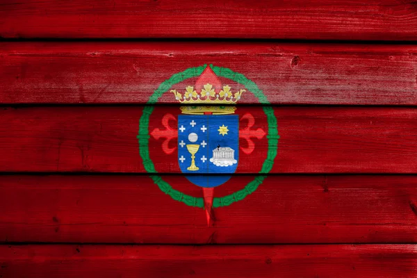 Flagge von santiago de compostela, spanien — Stockfoto