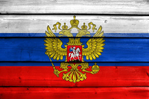 Flag of Russia with Coat of Arms — Stock Photo, Image