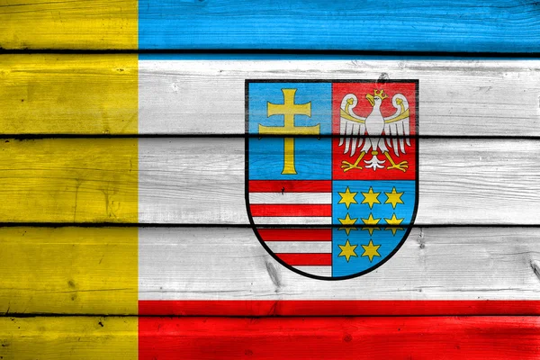 Flagga swietokrzyskie vojvodskap, Polen — Stockfoto