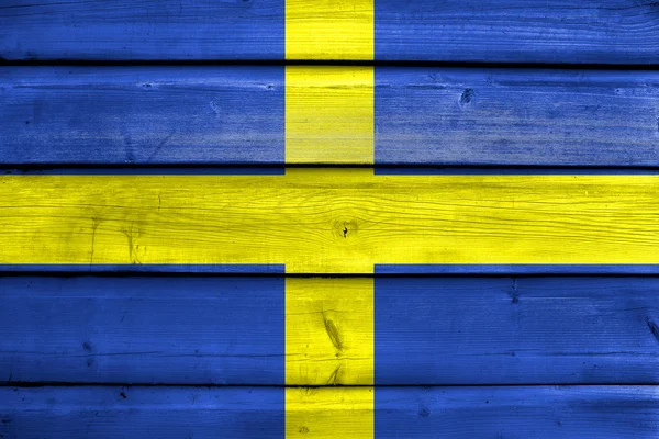 Flag of Toulon, France, painted on old wood plank background — Stock Photo, Image