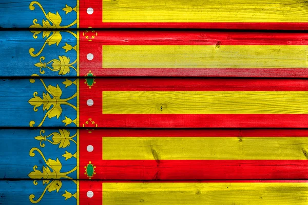 Drapeau de la Communauté valencienne, Espagne — Photo