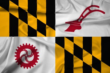 Baltimore İlçesi, Maryland, ABD bayrağı sallayarak