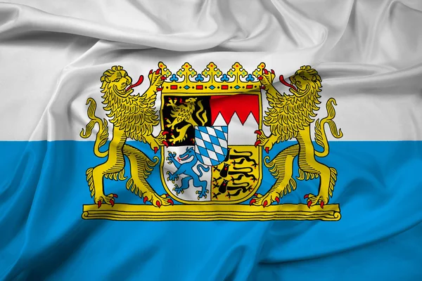 Bandera de Baviera con Escudo de Armas, Alemania — Foto de Stock