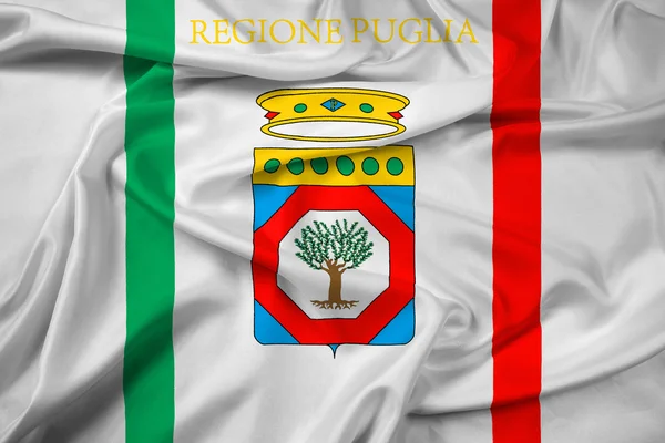 Wapperende vlag van Apulië, Italië — Stockfoto