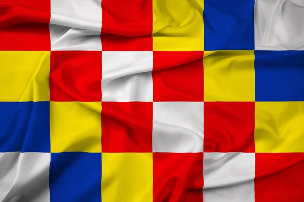 Bandera ondeante de la provincia de Amberes, Bélgica — Foto de Stock