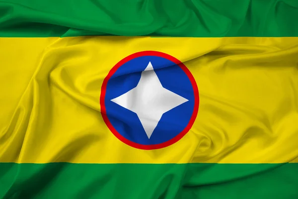 Agitant le drapeau de Bucaramanga, la Colombie — Photo