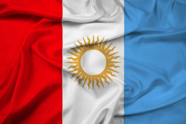 Bandera ondeante de la Provincia de Córdoba, Argentina —  Fotos de Stock