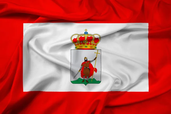 Flagge schwenkend von Gijon, Spanien — Stockfoto