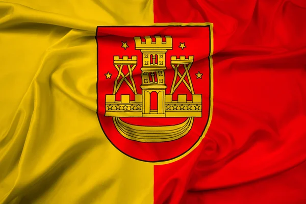 Waving Flag of Klaipeda City, Lithuania — Stock Photo, Image