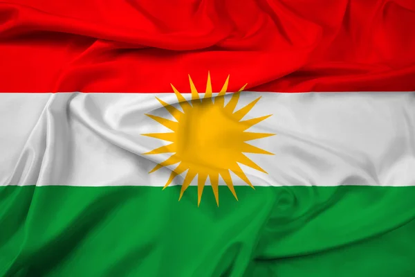 Bandera ondeante del Kurdistán — Foto de Stock