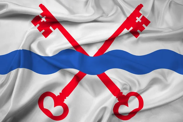 Flagge schwenkend von Leiderdorp, Niederlande — Stockfoto