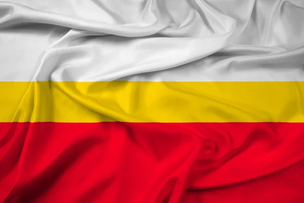 Waving Flag of Lesser Poland Voivodeship, Poland — Stock Photo, Image