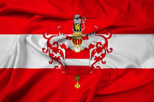 Bandeira de Leuven com Brasão de Armas, Bélgica — Fotografia de Stock