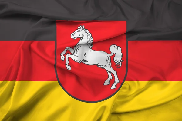 Bandera ondeante de Baja Sajonia, Alemania —  Fotos de Stock