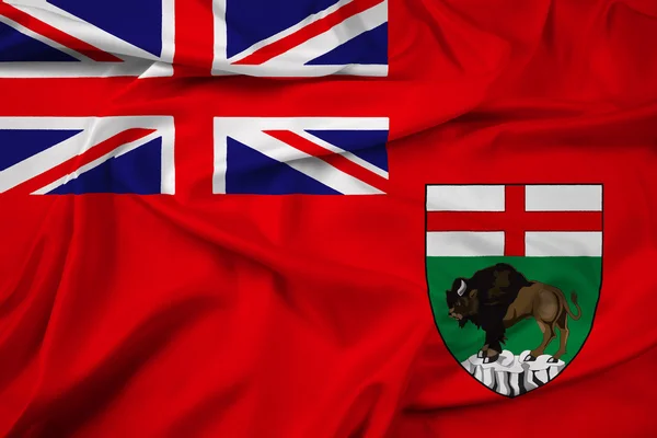 挥舞着国旗的加拿大马尼托巴省 — 图库照片