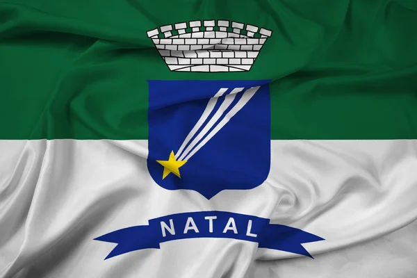 Waving Flag of Natal, Rio Grande do Norte, Brazil — Stock Photo, Image